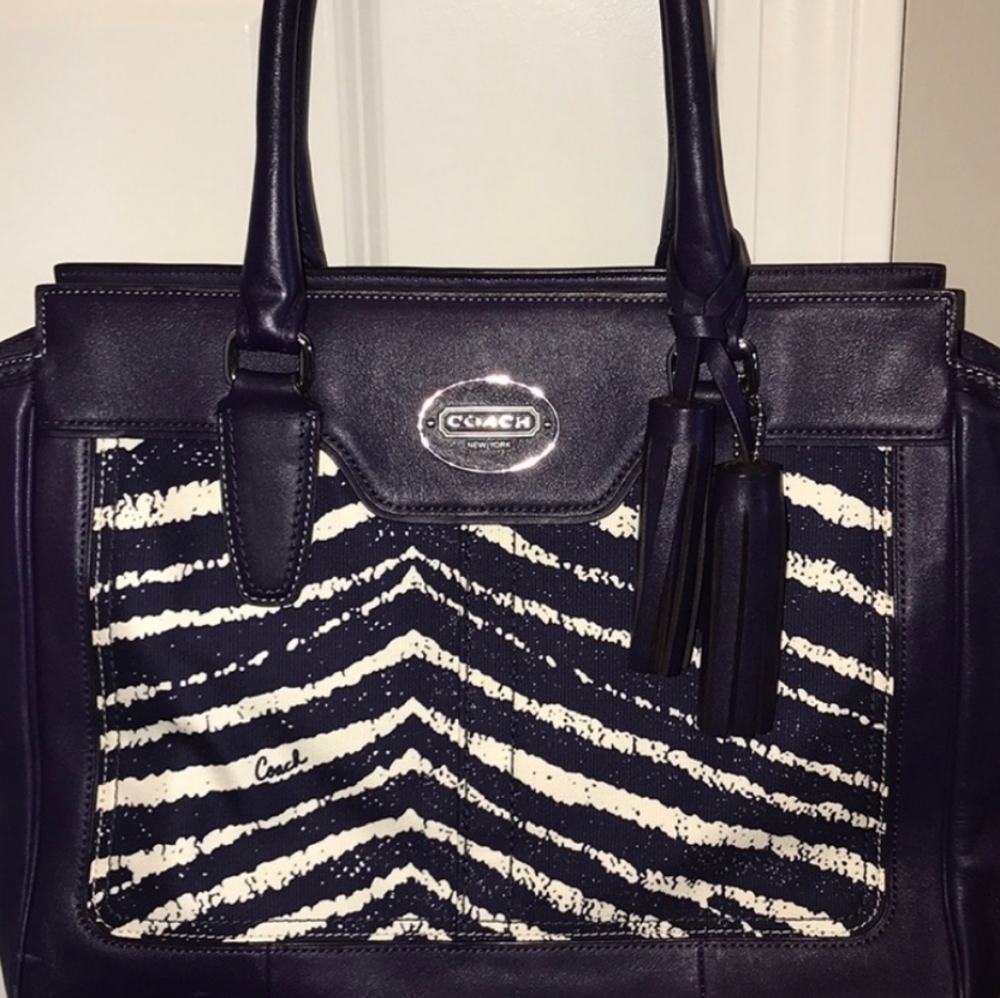 Purple/Animal Print Coach Bag